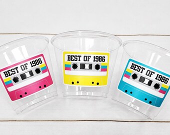 Disposable 40th Party Cups - Best of 1986, 40th Birthday Party 40th Birthday Favors 40th Party Cups 40th Party, 1986 Birthday Party