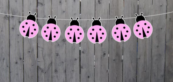 Pink Ladybug Banner Pink Ladybug Garland Pink Ladybug Decoration