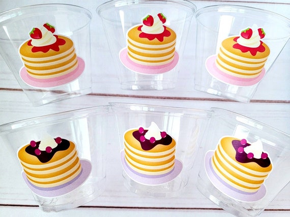 Pancake Party Cups, Pancake Treat Cups, Pancake Birthday, Pancake Party, Pancake Party Favors, Pancakes and Pajamas Il_570xn