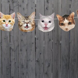 Cat Cupcake Toppers, Cat Party Cupcake Toppers, Cat Faces Cupcake Toppers image 2