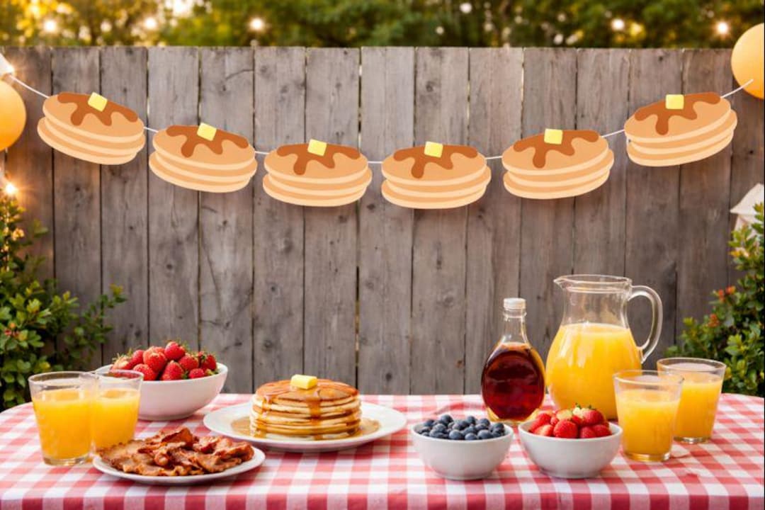 Pancake Garland, Pancake Banner, Pancakes and Pajamas, Slumber Party