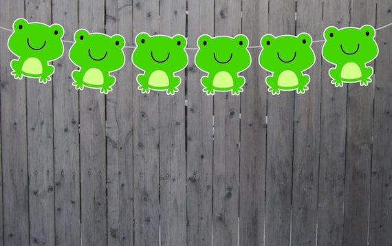 Frog Garland, Frog Banner, Frog Birthday Banner, Frog Party, Frog Party Supplies, Frog Party Decorations Il_570xn