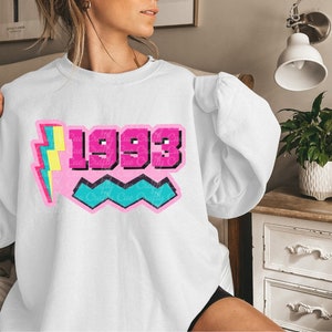 1993 Sweatshirt, 1993 College Style 1993 Year Sweatshirt, 1993 Birthday Shirt, 1993 Birthday Gift, 30th Birthday Sweatshirt, Gift for Her