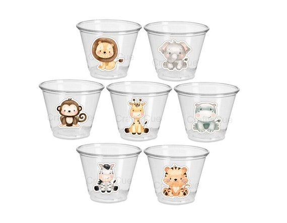 SAFARI PARTY CUPS Safari Birthday Cups Safari Birthday Safari Party Safari Decorations Safari Baby Shower Safari Favors Il_570xn