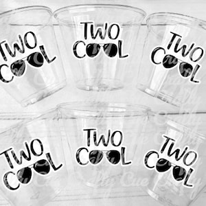 TWO COOL Party Cups - Two Cool Sunglasses 2nd Birthday Party Second Birthday Favors Two Cool Cups Two Cool Birthday Party Favors Two Cool
