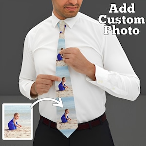 Custom Photo Necktie, Custom Tie with Picture, Personalized Wedding Gift for Him, Father of the Bride Gift, Picture Tie, Custom Picture Tie