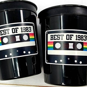 40th PARTY CUPS - Best of 1983 40th Birthday Party 40th Birthday Favors 40th Party Cups 40th Party Decorations 1983 Birthday Party Cups 80s