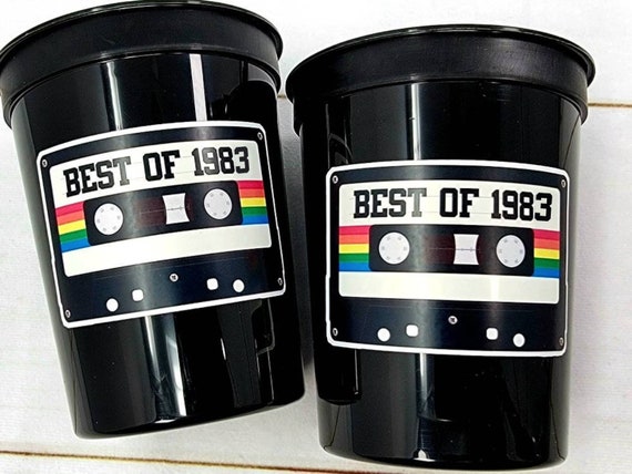 40th PARTY CUPS - Best of 1983 40th Birthday Party 40th Birthday Favors 40th Party Cups 40th Party Decorations 1983 Birthday Party Cups 80s Il_570xn