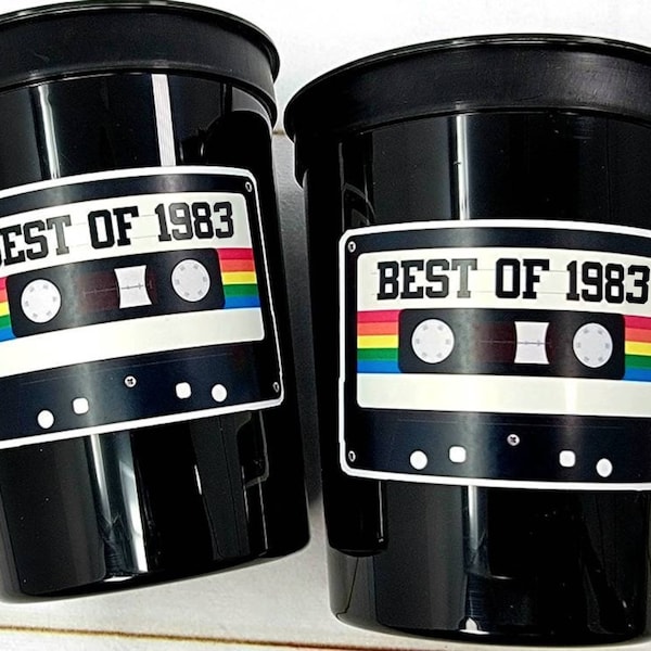 40th PARTY CUPS - Best of 1983 40th Birthday Party 40th Birthday Favors 40th Party Cups 40th Party Decorations 1983 Birthday Party Cups 80s