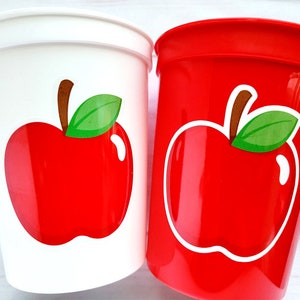 APPLE Cups, Apple, Birthday, Apple Party, Teacher Party, Back to School Cups, School Party, School Decorations, Teacher's Gift, Snack Cups