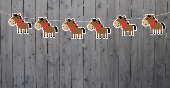 Horse Garland, Horse Banner, Cowgirl Garland, Cowgirl Banner, Cowgirl Birthday, Horse Decorations, Photo Prop Il_570xn
