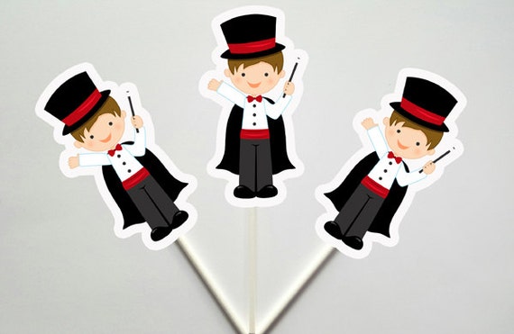 Magician Cupcake Toppers, Magician Birthday, Magic Party Il_570xn