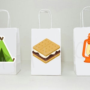 Camping Goody Bags, Camping Party Bag, S'mores Goody Bag, Camping Birthday Party, Camping Party Favor, Camping Favor Bag, S'mores Favor Bags