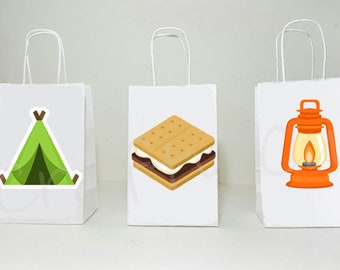 Camping Goody Bags, Camping Party Bag, S'mores Goody Bag, Camping Birthday Party, Camping Party Favor, Camping Favor Bag, S'mores Favor Bags