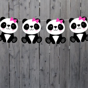 Panda Bear Garland, Panda Bear Banner, Panda Bear Decorations, Panda Banner, Panda Birthday, Panda Baby Shower Banner, Panda Nursery Banner image 1