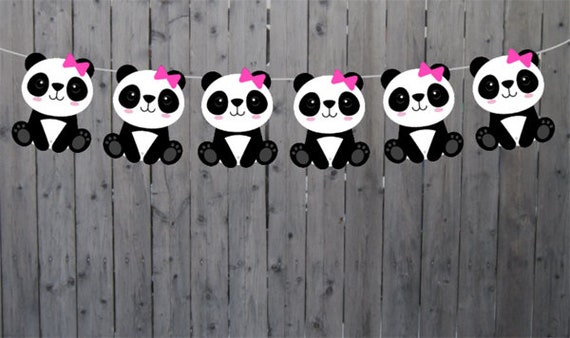 Panda Bear Garland, Panda Bear Banner, Panda Bear Decorations, Panda Banner, Panda Birthday, Panda Baby Shower Banner, Panda Nursery Banner Il_570xn