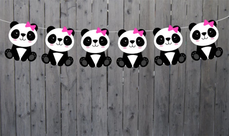 Panda Bear Garland, Panda Bear Banner, Panda Bear Decorations, Panda Banner, Panda Birthday, Panda Baby Shower Banner, Panda Nursery Banner image 1