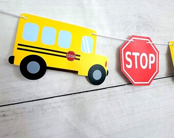 School Bus Garland, School Bus Banner, School Bus Birthday, School Bus Decorations, Back To School, Teacher Banner, Teacher Decoration