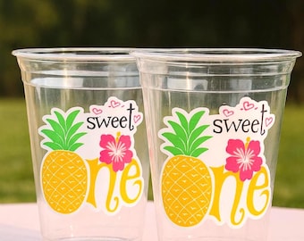 LUAU PARTY CUPS -Aloha Party Cups Luau Party Decoration Pineapple Party Cup Luau 1st Birthday Tropical Party Decorations Luau First Birthday