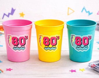 I Love the 80'S PARTY CUPS - 80's Birthday Cups 80's Party Cups 80's Decorations 80's Birthday Party 80's Birthday Party Decorations 80s
