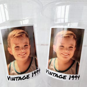 Custom Plastic Party Cups Personalized Party Cups Personalized 30th Birthday Cups Vintage 30th Cups 1995 Custom Face Party Cups Decorations