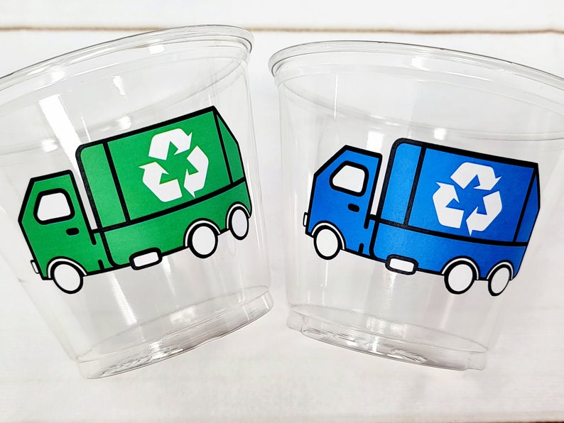 GARBAGE TRUCK PARTY Cups Garbage Truck Treat Cups Garbage - Etsy