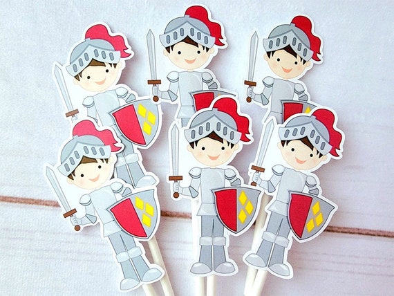 Knight Cupcake Toppers, Knight Cupcake Picks, Knight Birthday Party, Castle Party - 31220854A Il_570xn