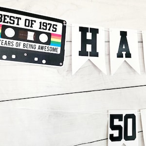BEST OF 1975 - 50th Birthday Banner 1975 Banner 1975 Party Decorations 50th Party Decorations 50th Party Banner 50 Birthday Party Banner 70s