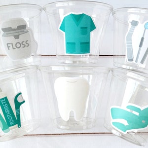 DENTIST PARTY CUPS Dental School Party Cups Orthodontist Dentist Graduation Dental Graduation Party Favors Dentist Party Favors Decorations