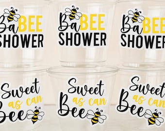 BIJENFEESTBEKERS - Bijen Babyshower Bekers BaBee Shower Bekers Zoet als een bijtje Hommel Feestartikelen Bijen Decoraties Bijen Feestbenodigdheden Cadeautjes