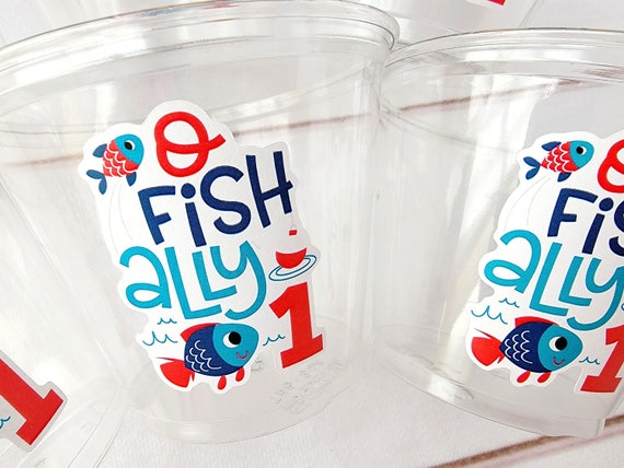 FISHING PARTY CUPS O-fish-ally Fishing Birthday Fishing First Birthday Party  Gone Fishing Party the Big One Decorations Fish Bait Cups 