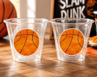 BASKETBALL PARTY CUPS - Basketball Cups Basketball Party Cups Basketball Birthday Cups Basketball Party Cups Sports Party Cups Favors