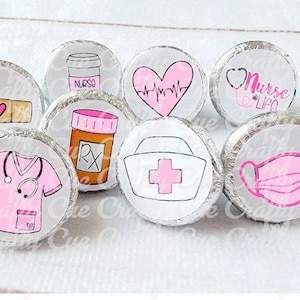 180 - NURSE PARTY FAVOR Stickers for candy Nurse Stickers Nurse Graduation Nursing Party Favors Candy Wrappers Nurse Graduation Decorations