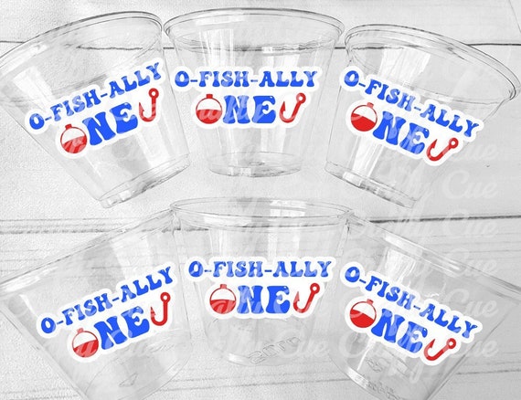 FISHING PARTY CUPS O-Fish-Ally Fishing Birthday Fishing First Birthday  Party Gone Fishing Party The Big One Decorations Fish Bait Cups