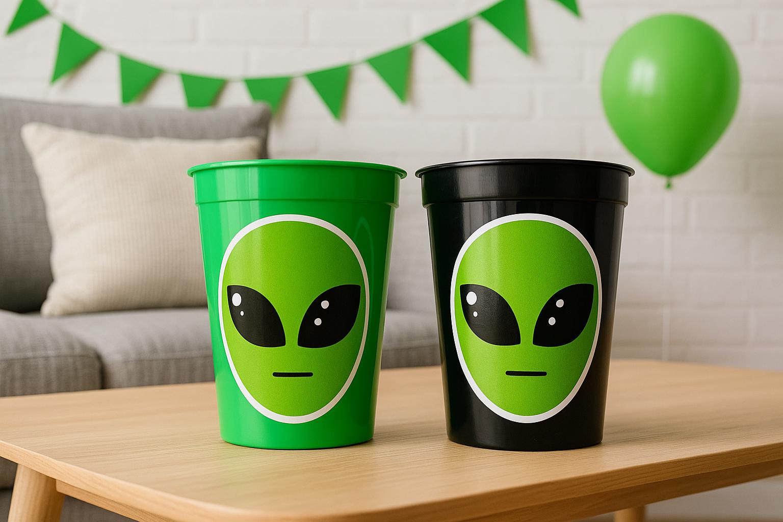 ALIEN PARTY CUPS -alien Cups Alien Birthday Alien Party Alien Party ...