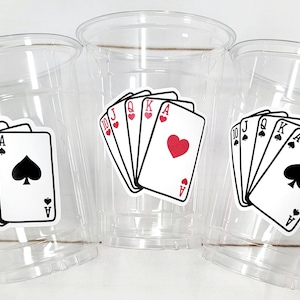 PLAYING CARDS PARTY Cups -Casino Cups Casino Birthday Magician Party Cups Casino Birthday Gambling Party Decoration Poker Game Deck of Cards