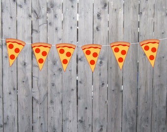 Pizza Garland, Pizza Banner, Pizza Party Banner, Pizza Party Decorations, Pizza Party Sign