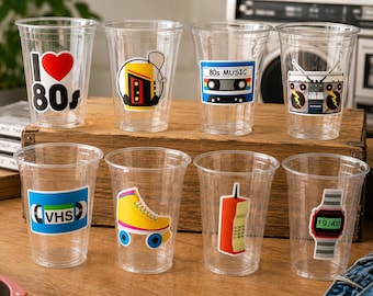 I Love the 80'S PARTY CUPS - 80's Birthday Cups 80's Party Cups 80's Decorations 80's Birthday Party 80's Birthday Party Decorations 80s 90s