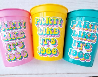 60th PARTY CUPS - Best of 1966 60th Birthday Party 60th Birthday Favors 60th Party Cups 60th Party Decorations 1966 Birthday 60's Party Cup