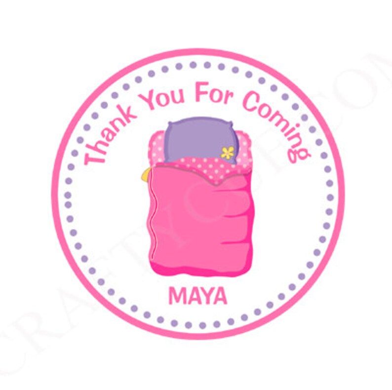 Sleepover Favor Tags Sleepover Goody Bag Tags Slumber Party Etsy
