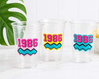 40th PARTY CUPS - 1986 Cups 40th Birthday Party 40th Birthday Favors 40th Party Cups 40th Party Decorations 1986 Birthday Party Cups 80s Cup