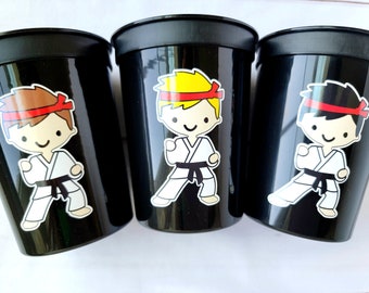 KARATE PARTY CUPS - Karate Cups Karate Birthday Party Karate Party Decorations Karate Party Supplies Karate Treat Cups Karate Party Favors