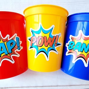 SUPERHERO PARTY CUPS - Superhero Cups Superhero Birthday Superhero Party Superhero Decorations Superhero Party Favors Superhero Cup Favors
