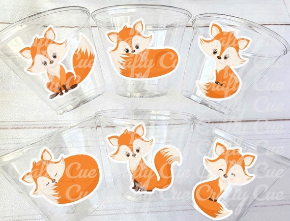 FOX PARTY CUPS - Fox Treat Cups Fox Favors Fox Decorations Woodland Birthday Woodland Baby Shower Woodland Birthday Party Fox Baby Shower Il_570xn