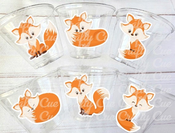 FOX PARTY CUPS Fox Treat Cups Fox Favors Fox Decorations Woodland Birthday  Woodland Baby Shower Woodland Birthday Party Fox Baby Shower 