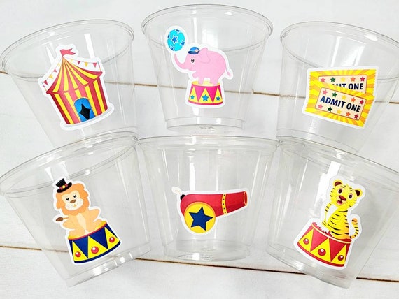 CIRCUS PARTY CUPS - Circus Birthday Cups Circus Party Favors Circus Party Cups Circus Baby Shower Circus Birthday Circus Party Decorations Il_570xn