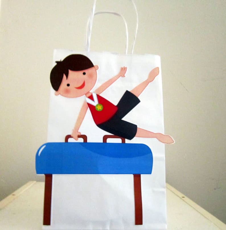 Gymnastics Goody Bags Boy Gymnastics Favor Bags 831161026P Etsy