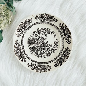 BREAD PLATE 6” Dessert Vintage Royal China Sussex Boho Bohemian Brown Flowers