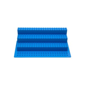 Brick Figure Stand (Multi-Level, Minifigure / Minidoll) - 3 Sizes, 20 Colors (Cyan Large Shown)