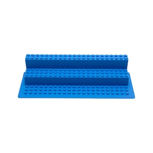 Brick Figure Stand (Multi-Level, Minifigure / Minidoll) - 3 Sizes, 20 Colors (Cyan Medium Shown)